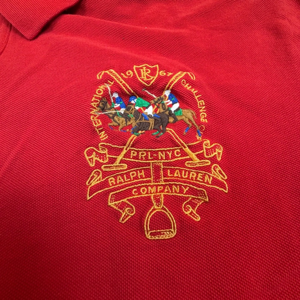 Polo Ralph Lauren Triple Pony Red International Polo Challenge Shirt Men 2XLT - Picture 3 of 9
